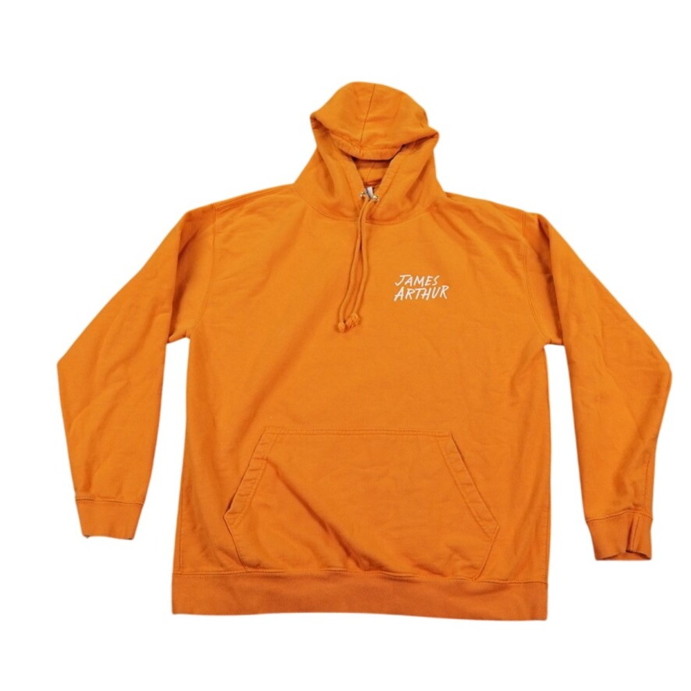 James Arthur Hoodie Men Large Orange Tour Graphic Wings Sword Xfactor Sweatshirt